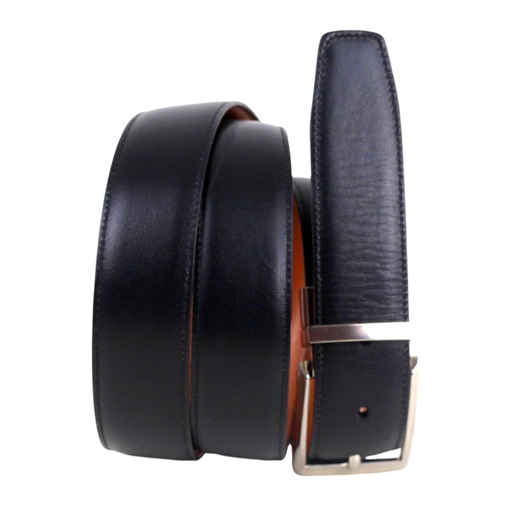 CLASSIC BLACK BROWN REAL LEATHER 1 3/8"Wd RVRSBL CASUAL DRESS BELT Sz 38/95 (T51